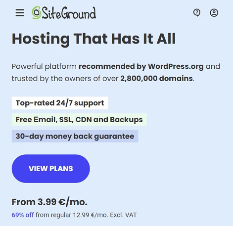 SiteGround.com 促銷代碼